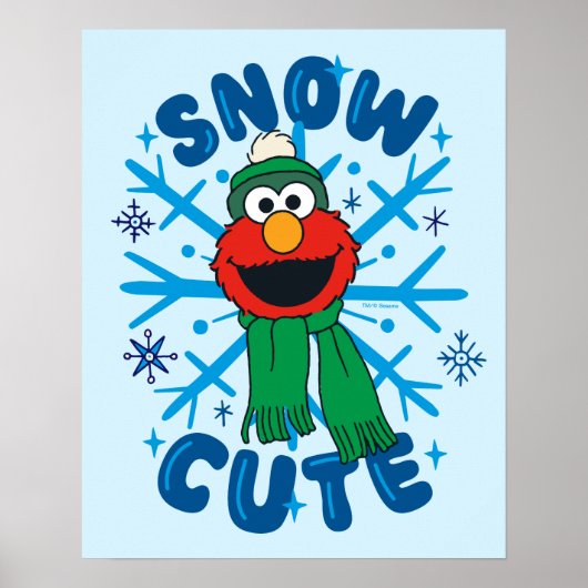 Elmo Sneeuw Schattig Poster (Voorkant)