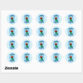 Elmo Sneeuw Schattig Ronde Sticker (Vel)