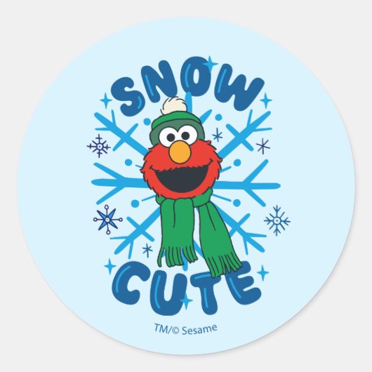 Elmo Sneeuw Schattig Ronde Sticker (Voorkant)
