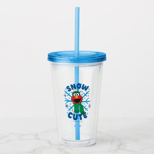 Elmo Snow Schattige Acryl Drinkbeker (Voorkant)