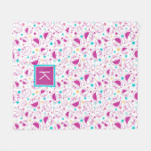 Elmo | Sweet- en Cute Star-patroon | Monogram Fleece Deken (Voorkant (Horizontaal))