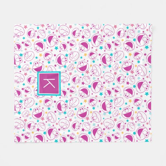 Elmo | Sweet- en Cute Star-patroon | Monogram Fleece Deken (Voorkant (Horizontaal))
