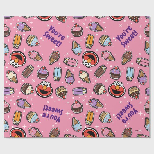 Elmo Sweet Treat Sticker Pattern Cadeaupapier (Vlak)