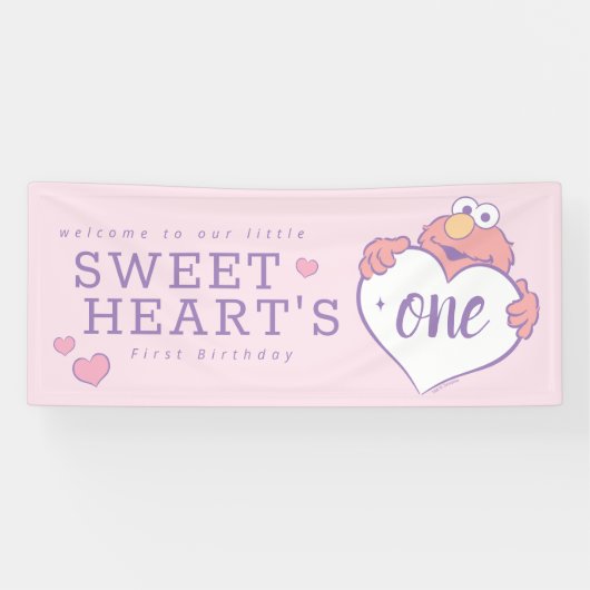 Elmo Sweetheart Birthday Spandoek (Horizontaal)
