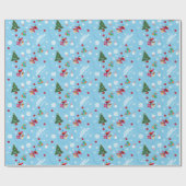 Elmo & Tango Blue-kerstpatroon Cadeaupapier (Vlak)