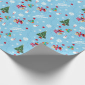 Elmo & Tango Blue-kerstpatroon Cadeaupapier (Hoek)