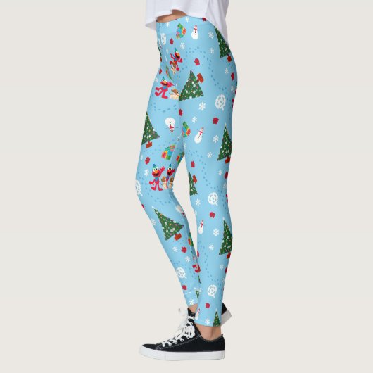 Elmo & Tango Blue-kerstpatroon Leggings (Links)