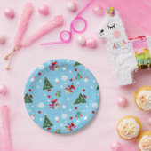 Elmo & Tango Blue-kerstpatroon Papieren Bordje (Feest)