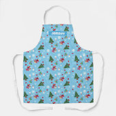 Elmo & Tango Blue-kerstpatroon Schort (Voorkant)