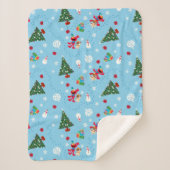 Elmo & Tango Blue-kerstpatroon Sherpa Deken (Voorkant)
