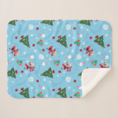 Elmo & Tango Blue-kerstpatroon Sherpa Deken (Voorkant (horizontaal))
