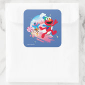 Elmo, Tango & Cookie Monster | Beste kerst ooit Vierkante Sticker (Tas)