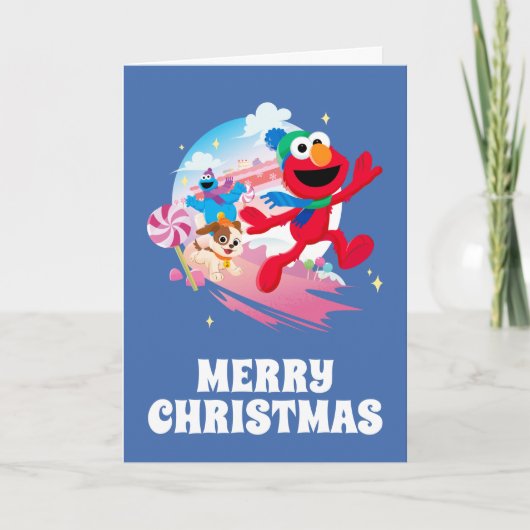 Elmo, Tango & Cookie Monster | Beste kerstmis Feestdagen Kaart (Voorkant)