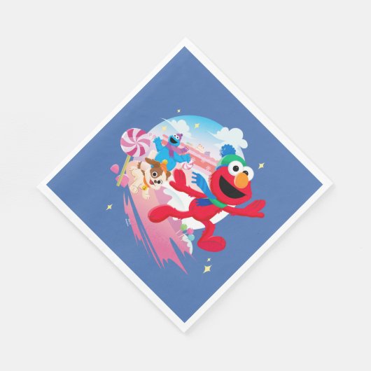 Elmo, Tango & Cookie Monster | Beste kerstmis Servet (Hoek)