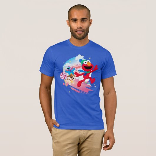 Elmo, Tango & Cookie Monster | Beste kerstmis T-shirt (Voorkant volledig)