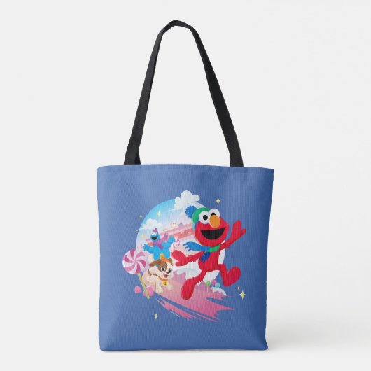 Elmo, Tango & Cookie Monster | Beste kerstmis Tote Bag (Achterkant)