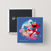Elmo, Tango & Cookie Monster | Beste kerstmis Vierkante Button 5,1 Cm (Voorkant /achterkant)