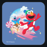 Elmo, Tango & Cookie Monster | Beste kerstmis Vierkante Sticker<br><div class="desc">De Nutcracker Starring Elmo & Tango | Deze zoete afbeelding is Elmo,  Tango en Cookie Monster met zoete snoepjes.</div>