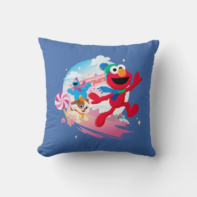 Elmo, Tango & Cookie Monster | Het beste kerstfees Kussen (Voorkant)