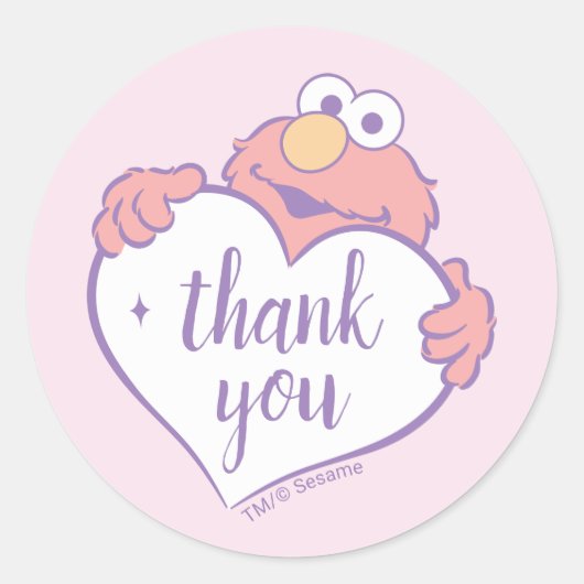 Elmo Verjaardag Hartelijk Gefeliciteerd Ronde Sticker (Voorkant)
