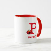 Elmo Voeg Jouw naam & Monogram P Mok (Voorkant rechts)