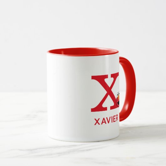 Elmo Voeg Jouw naam & Monogram X Mok (Voorkant rechts)