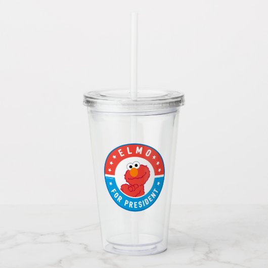 Elmo voor President Badge Acryl Drinkbeker (Voorkant)