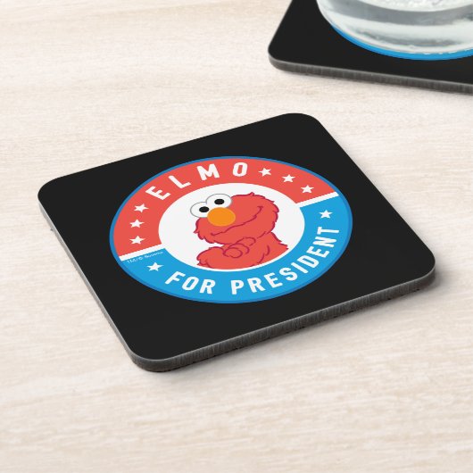 Elmo voor President Badge Bier Onderzetter (Linkerzijde)