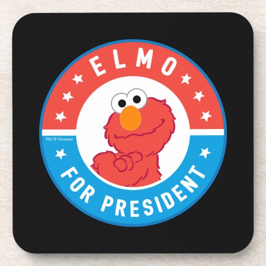 Elmo voor President Badge Bier Onderzetter (Voorkant)