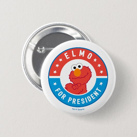 Elmo voor President Badge Ronde Button 5,7 Cm (Voorkant /achterkant)
