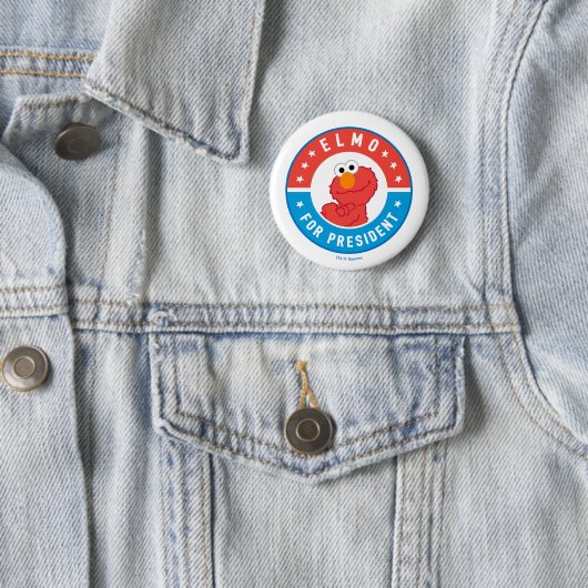 Elmo voor President Badge Ronde Button 5,7 Cm (In situ)