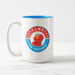 Elmo voor President Badge Tweekleurige Koffiemok