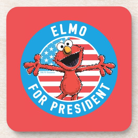 Elmo voor President - vlag Bier Onderzetter (Voorkant)