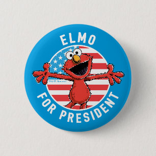 Elmo voor President - vlag Ronde Button 5,7 Cm