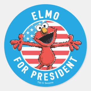 Elmo voor President - vlag Ronde Sticker