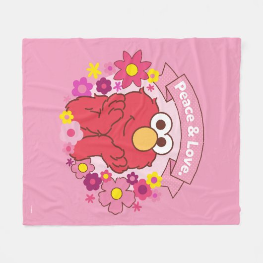Elmo | Vrede en liefde Fleece Deken (Voorkant (Horizontaal))