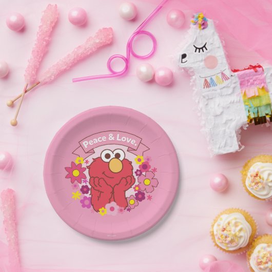 Elmo | Vrede en liefde Papieren Bordje (Feest)