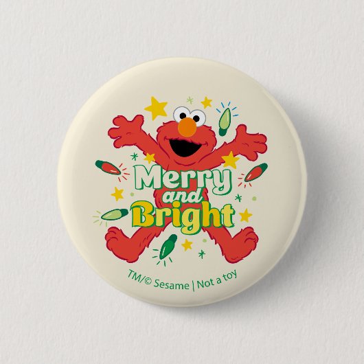 Elmo | Vrolijk en helder Ronde Button 5,7 Cm (Voorkant)