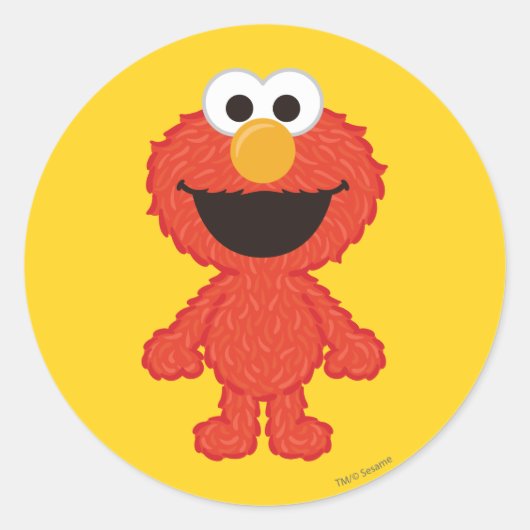 Elmo Wollen Stijl Ronde Sticker (Voorkant)