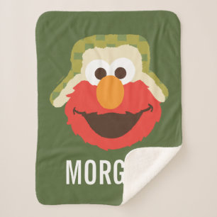 Elmo Woodland Face   Jouw namen toevoegen Sherpa Deken