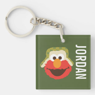 Elmo Woodland Face   Jouw namen toevoegen Sleutelhanger