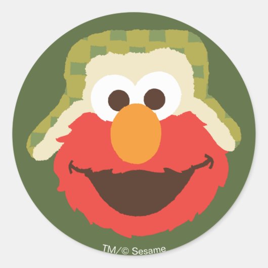 Elmo Woodland Face Ronde Sticker (Voorkant)