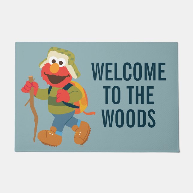 Elmo Woodland Hike | Je bericht toevoegen Deurmat (Voorkant)