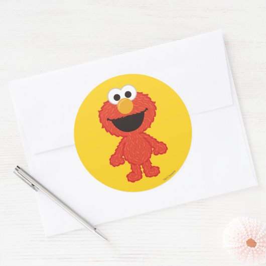 Elmo Wool Style Ronde Sticker (Envelop)