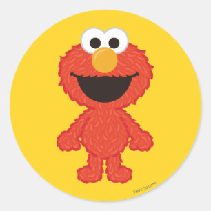Elmo Wool Style Ronde Sticker