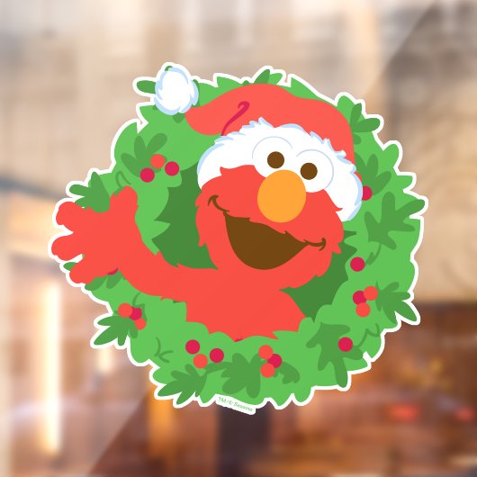 Elmo Wreath Raamsticker