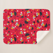 Elmo | Zo Gekke Star Pattern 2 Sherpa Deken (Voorkant (horizontaal))