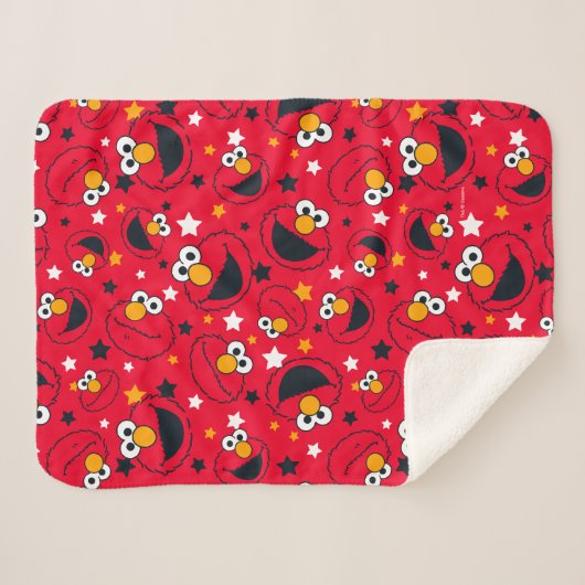 Elmo | Zo Gekke Star Pattern 2 Sherpa Deken (Voorkant (horizontaal))