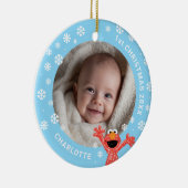 Elmo's Baby's 1st Christmas Photo Ceramic Ornament (Rechts)