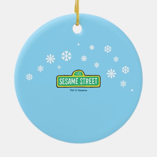 Elmo's Baby's 1st Christmas Photo Ceramic Ornament (Achterkant)